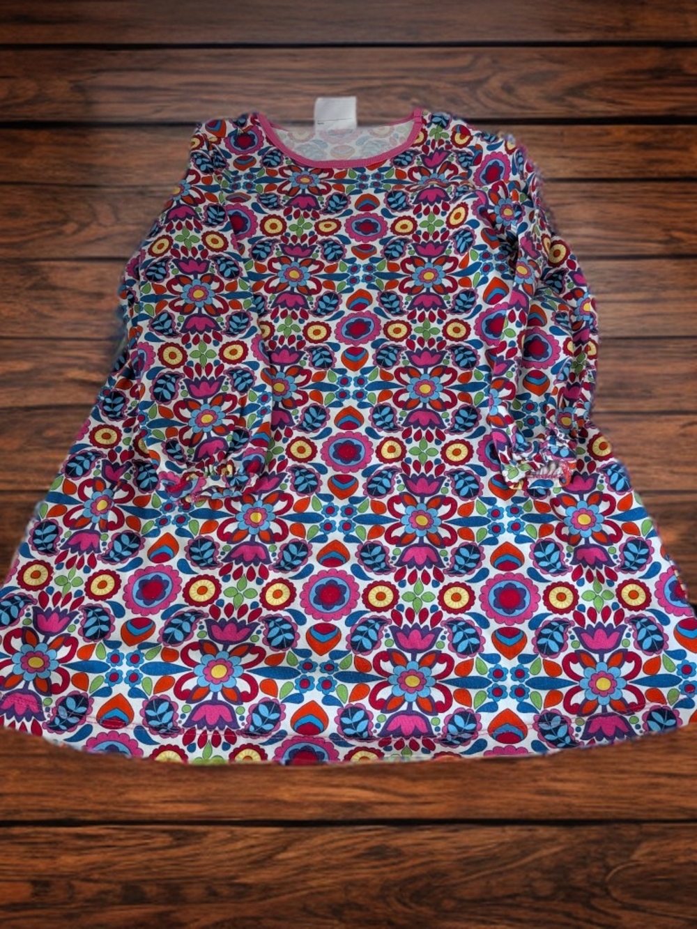 Hanna Andersson Multi-Color Floral Print Long Sleeve Kids Dress Size 5T